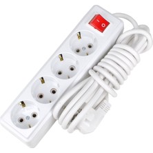 Hobimtek 4 Prizli 3 Metre Elektrik Uzatma Kablosu Açma Kapama Anahtarlı