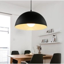 Riolight retro,modern,rustik mutfak,oda,otel,cafeler için siyah 1xe27 metal sarkıt avize çap:30cm