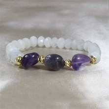 Ilgın Doğal Taş Aytaşı Ametist Doğal Taş Tasarım Bileklik