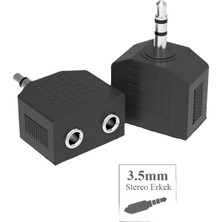 Fano 3.5mm Stereo Erkek - 2 x 3.5mm Stereo Dişi Dönüştürücü Adaptör 2'li