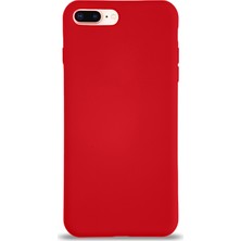 Case World Apple iPhone 7 Plus Kılıf Altı Kapalı Içi Kadife Lansman Silikon Arka Kapak - Kırmızı