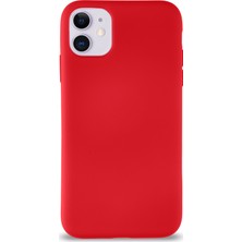 Case World Apple iPhone 11 Kılıf Altı Kapalı Içi Kadife Lansman Silikon Arka Kapak - Kırmızı