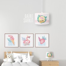Popcorn Kids Flamıngolar Daire Sarkıt Aydınlatma (Large)