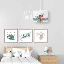 Popcorn Kids Cute Dıno Daire Sarkıt Aydınlatma (Large)
