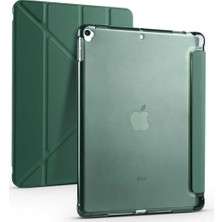 Teknetstore Apple iPad Uyumlu 10.2" 8. Nesil Kılıf Kalemlikli Premium Standlı Katlanabilir Kılıf Trifolding Kalem Bölmeli Yumuşak Lux Kapak