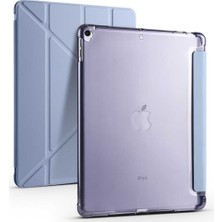 Teknetstore Apple iPad Uyumlu 10.2" 8. Nesil Kılıf Kalemlikli Premium Standlı Katlanabilir Kılıf Trifolding Kalem Bölmeli Yumuşak Lux Kapak