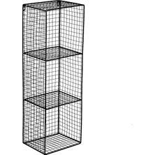 Wess Dizayn Metal Duvar Rafı Dekoratif 3 Gözlü Kitaplık WD-208