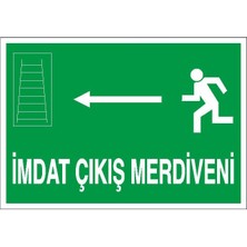 Okularenkkat Imdat Çıkış Merdiveni Sol Ok Uyarı Levhası