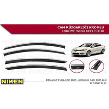 Niken Renault Fluence 2009 Sonrası Kromlu Cam Rüzgarlığı 4'lü