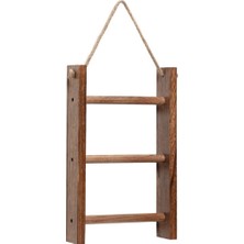 Alyones Mini Rustik Ahşap Asma Halatlı El Havlusu Merdiveni