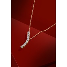 Frnch Sıralı Zirkon Taşlı Kadın Kolye FRJ30420-520-G