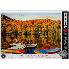 1000 Parça Puzzle : Lakeside Cottage, Quebec