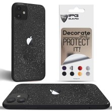 Ipg Apple iPhone 11 Dekoratif Arka Koruma Sticker  Siyah Pırıltılı Yıldız Tozu