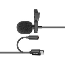Snopy SN-MTK45 Siyah Type-C Akıllı Telefon, Tik-Tok ve Youtuber Kulaklık Çıkışlı Yaka Mikrofonu
