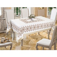 Çeyiz Diyarı Kanaviçe Baskılı Sultan Masa Örtüsü Gold 160X300 cm