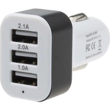 Microcase 3 USB Port 2.1A Araç Içi Çakmaklıktan Şarj Cihazı Beyaz