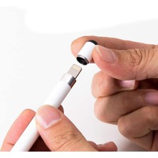 Microcase Apple Pencil Için 2in1 Şarj Kapağı ve Dokunmatik Kalem AL2539 - Siyah Uçlu