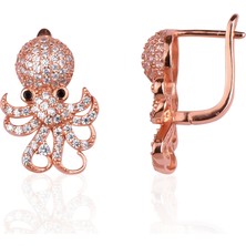 Diversity Jewelry Kadın Gümüş Rose Ahtapot Küpe