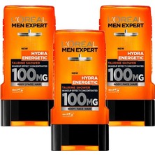 L'Oréal Paris Men Expert Hydra Energetic Taurin Içeren Duş Jeli 300 Ml 3'Lü Set