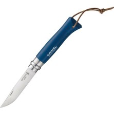 Opinel Inox 8 No Deri Kılıflı Paslanmaz Çakı (Mavi)