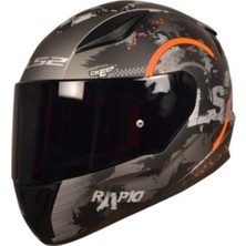 Ls2 Rapıd Cırcle Mat Tıtanıum-Turuncu Kask