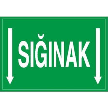 Okularenkkat Sığınak Aşağı Ok Uyarı Levhası 12 cm x 28 cm