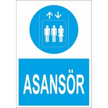 Okularenkkat Asansör Uyarı Levhası 12 cm x 28 cm