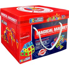 Başel Oyuncak Magical Magnet, Mıknatıslı ,manyetik 3 Boyutlu Yapı ve Tasarım LEGO Eğitim Seti,  100 Parça