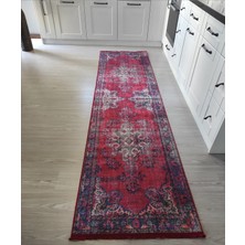 Arte Halı Vintage Kırmızı Salon Halısı Modern Mutfak Halısı Dekoratif Yıkanabilir Kilim Kaymaz Taban Koridor Yolluk Butik Halı Modelleri