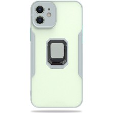 Nettech Apple iPhone 12 Uyumlu Platin Yüzüklü Silikon Kılıf
