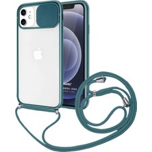 Nettech Apple iPhone 12 Mini Uyumlu ipli Kızaklı Buzlu Silikon Kılıf