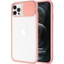 Nettech Apple iPhone 12 Uyumlu Buzlu Kızaklı Kamera Korumalı Silikon Kılıf