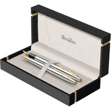 Scrikss  35 Dolma + Tükenmez Takım Gold Krom kalem set
