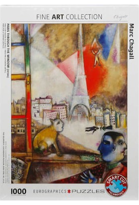 1000 Parça Puzzle : Paris Through The Window - Marc Chagall