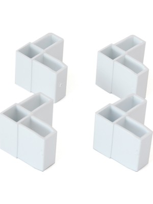 Alm Alüminyum Sineklik Kutu Profili Köşe Takozu 40X20 mm 4 Adet - Beyaz
