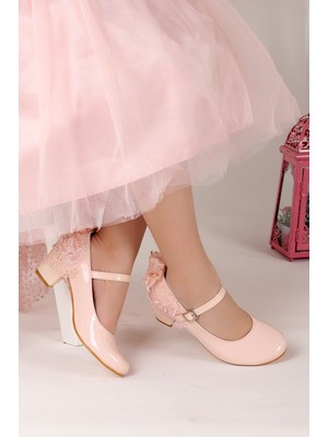Kiko Kids Cara Rugan Günlük Kız Çocuk 4 Cm Topuklu Abiye Ayakkabı