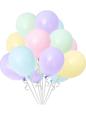 Parti Dünyası Makaron Soft Renkler Karışık Balon 10 Adet Normal Boy