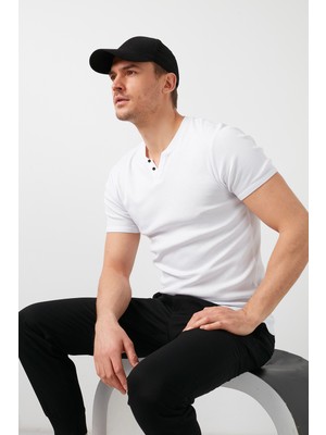Buratti % 100 Pamuklu V Yaka Slim Fit T Shirt Erkek T SHİRT 5902122