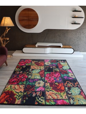 Patchwork Salon Halısı Karabağ Mutfak Halısı Kırkyama Koridor Yolluk Dekoratif Kilim Modelleri Makinada Yıkanabilir Kaymaz Halı