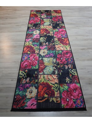 Patchwork Salon Halısı Karabağ Mutfak Halısı Kırkyama Koridor Yolluk Dekoratif Kilim Modelleri Makinada Yıkanabilir Kaymaz Halı