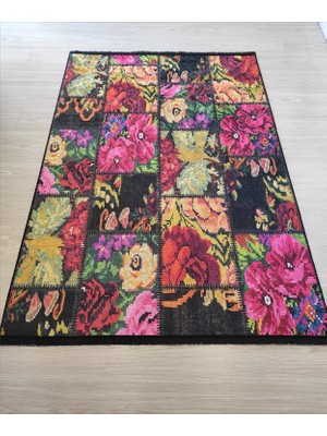 Patchwork Salon Halısı Karabağ Mutfak Halısı Kırkyama Koridor Yolluk Dekoratif Kilim Modelleri Makinada Yıkanabilir Kaymaz Halı