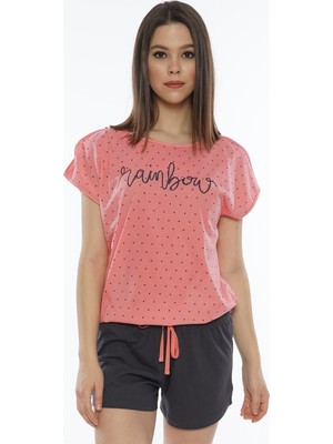 VİENETTA 9233-0624 BAYAN KISA KOL PİNK ŞORTLU PİJAMA TAKIMI