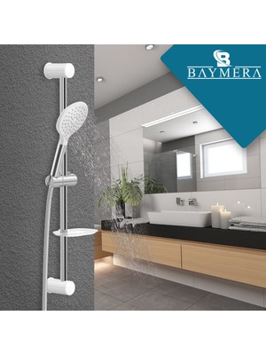 Baymera  Deluxe Chrome White Sürgülü Duş Seti VLTM-6200