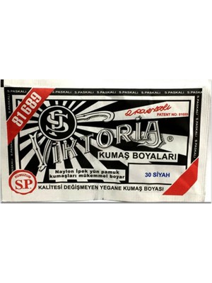 Viktoria 30 Siyah Kumaş Boyası Standart Kalite ile Pamuk ve Sentetik Kumaşlar İçin Uygun