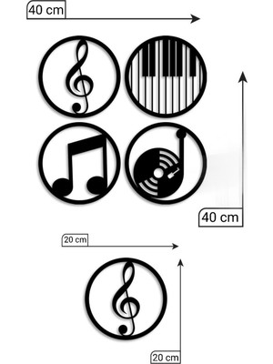 Şirin Lazer Müzik Nota Ahşap Mdf Dekoratif Duvar Tablo