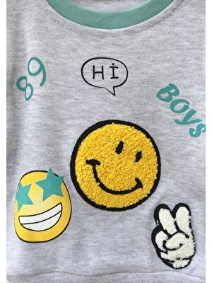 Bebedonat Emoji Motifli Erkek Ikili Elbise Takımı