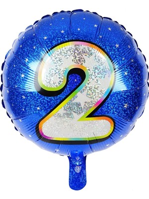 İKM Folyo Yuvarlak Rakam Balon Mavi 2
