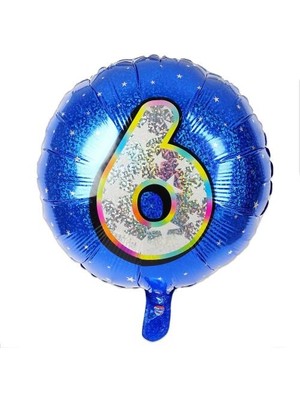 İKM Folyo Yuvarlak Rakam Balon Mavi 6