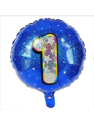 İKM Folyo Yuvarlak Rakam Balon Mavi 1