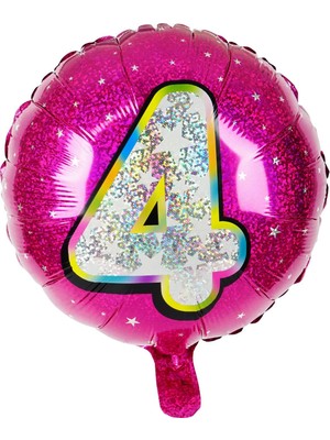 İKM Folyo Yuvarlak Rakam Balon Fuşya 4